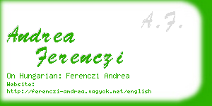 andrea ferenczi business card